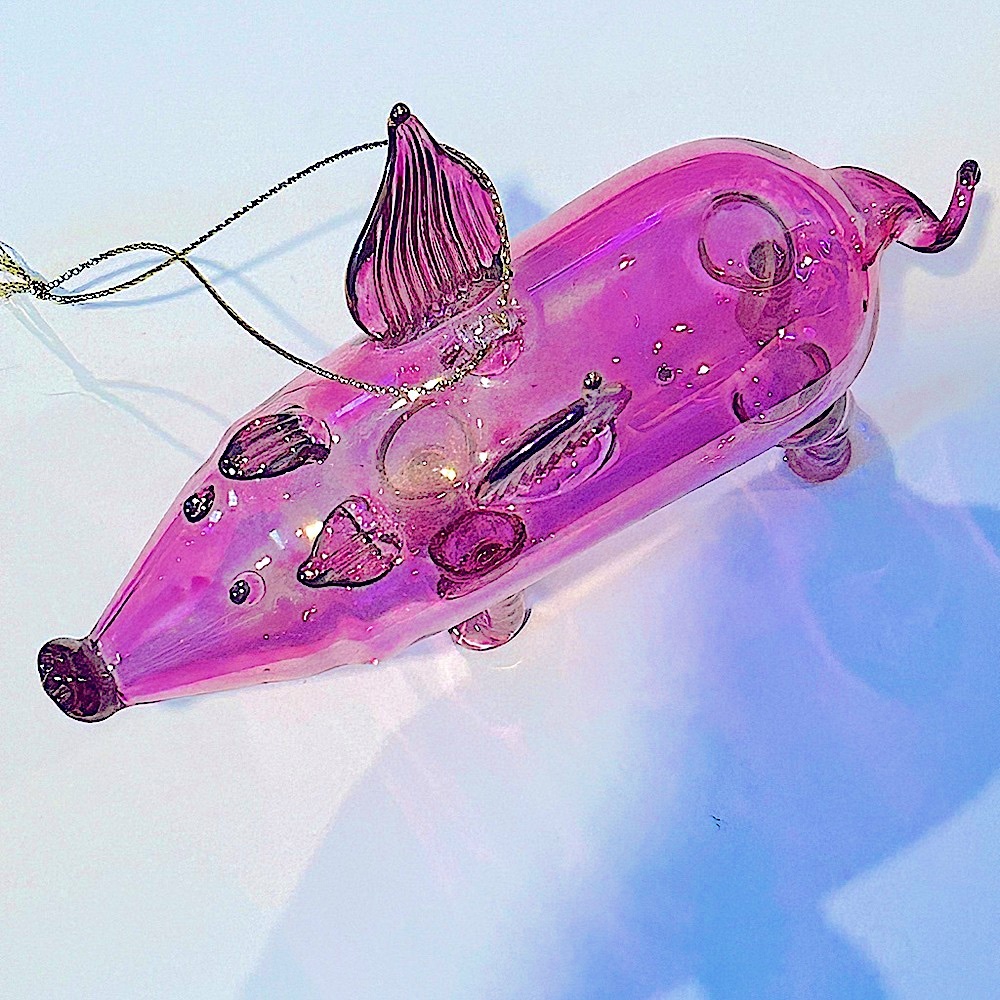 Hand Crafted Blown Glass Pink Ornament and Sun Catcher Flying Pig 🐷
New - Picture 3 of 4